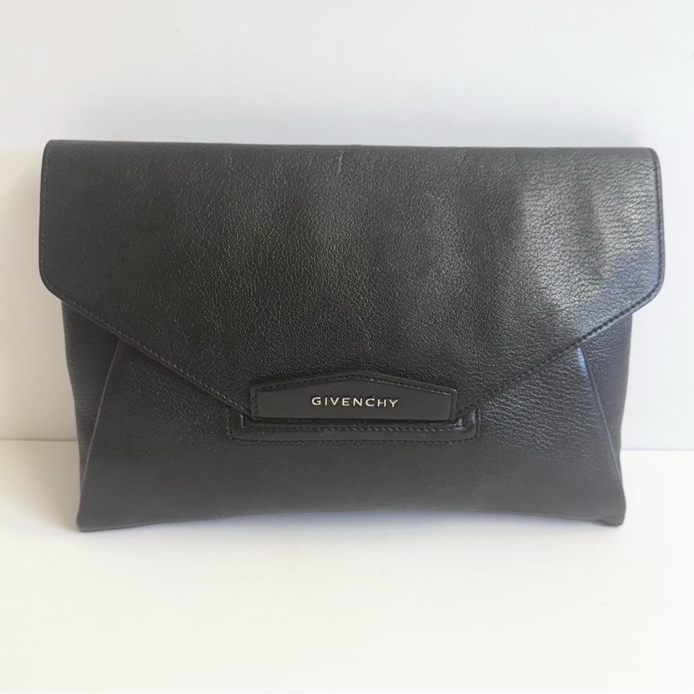 Givenchy Black Leather Envelope Clutch